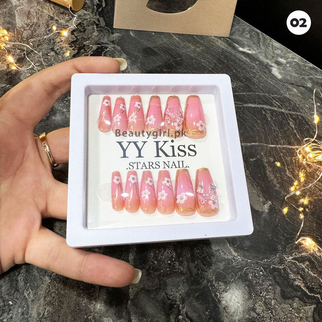 Nails Artificial Nails with Double Side Nail Glue Stickers